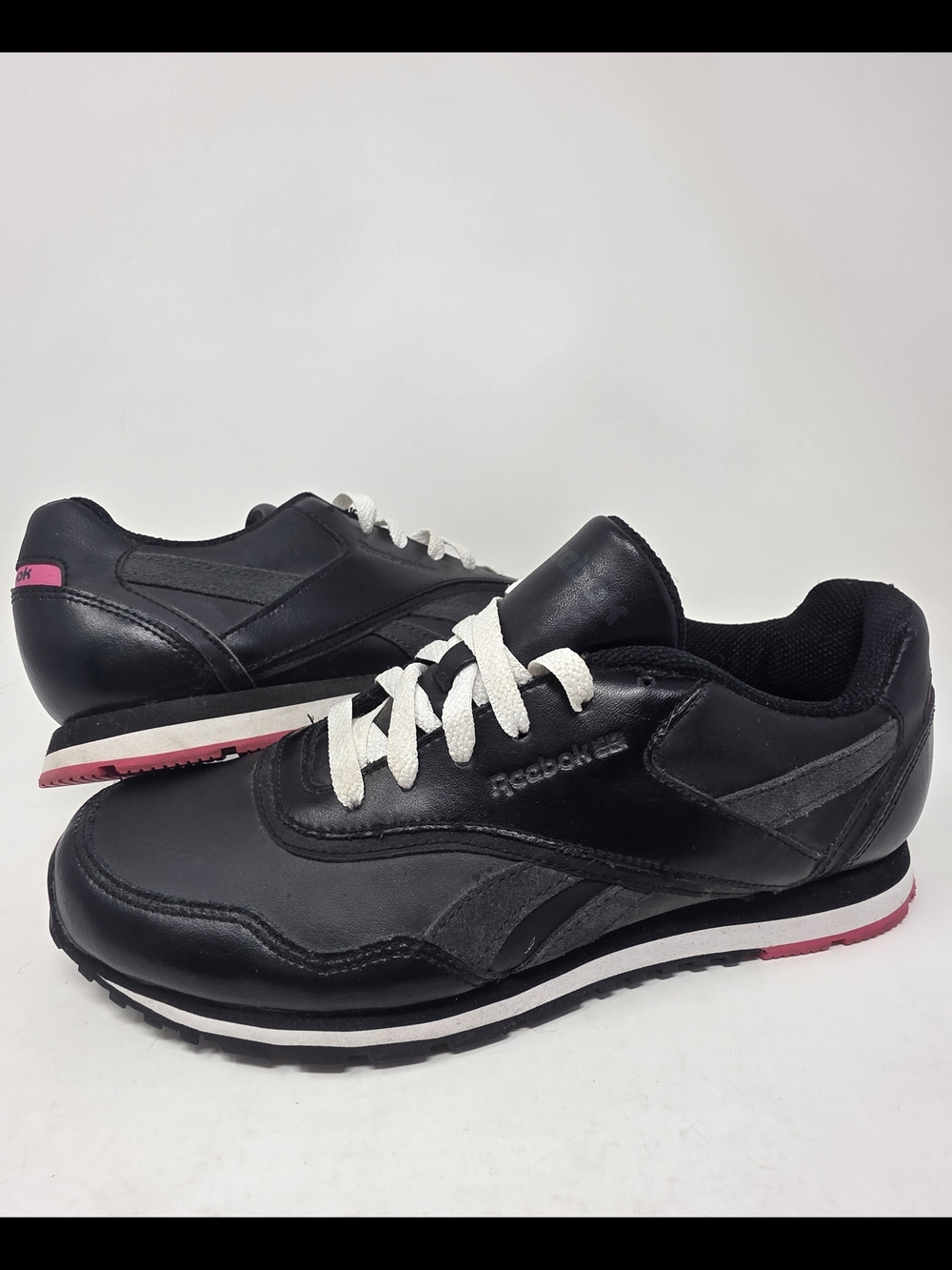 RARE NWT Reebok World Jogger Seasonal Leather Siyah Sneaker Black Pink Retro 7.5